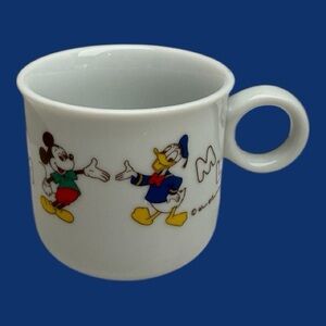 Vintage Walt Disney Productions Mickey Mouse Donald Duck Child Mug Porcelain
